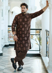 CLASSIC BROWN EMBROIDERY KURTA