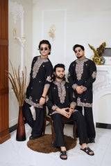 LUXURY BLACK EMBROIDERY KURTA PAJAMA